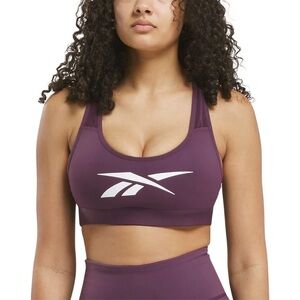 NWT Reebok Lux Vector Racer Sports Bra, Purple, Size M